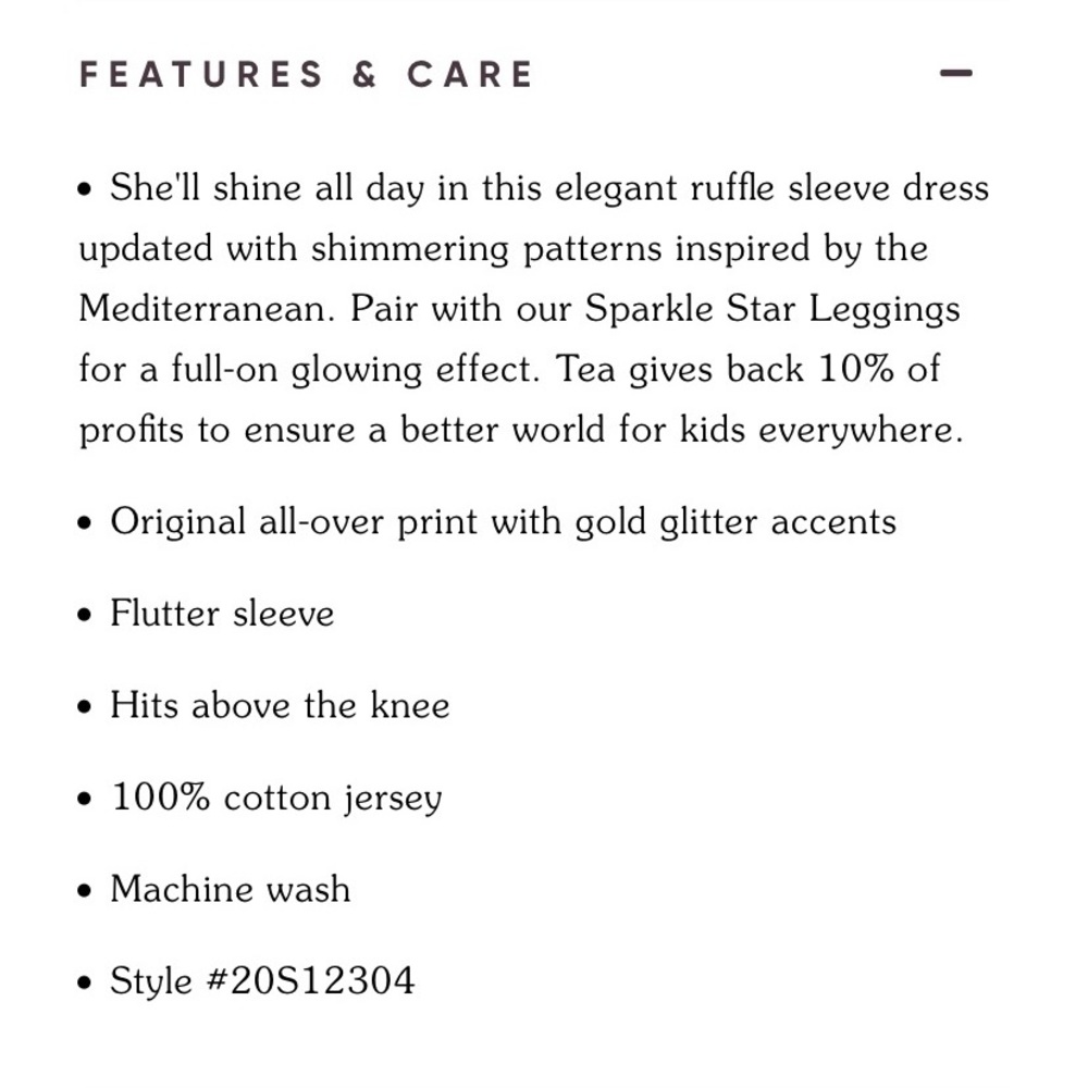 Tea Collection Sparkle Star Ruffle Dress -NEW - Picture 7 of 9